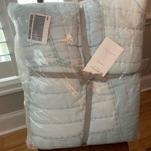Sky blue abstract Anthropologie quilt king size